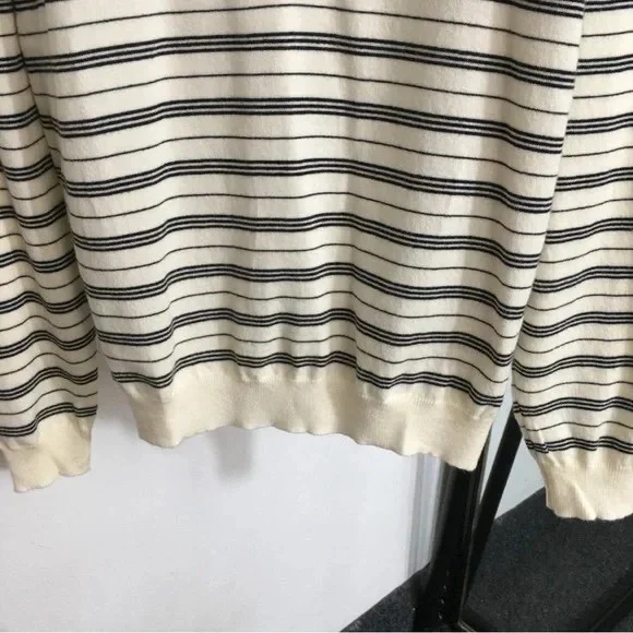 Miu Miu Cream and Black Striped Polo Sweater - Picture 6 of 7